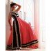 Pink and Brown WEDDING WEAR GEORGETTE & NET LONG ANARKALI SUIT 